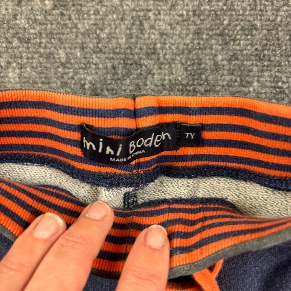MINI BODEN Boys Straight Leg Blue/Orange Sweatpants size: 7Y - Picture 3 of 4
